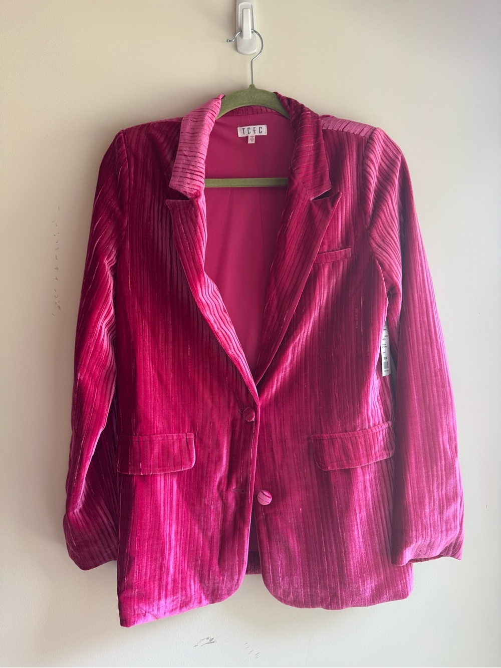 TCEC Fuchsia Velvet Corduroy Blazer Jacket